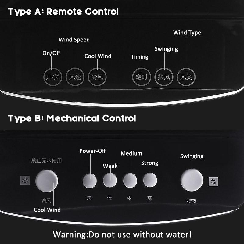 75W 15L 220V Conditioning Fan Humidifier Cooler Tank Cooling Timed 3 Fan Modes Cooling Fan Humidifier Portable Air Conditioner