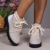 Fashion Short Plush Flats Ankle Boots Warm Women Shoes 2024 Trend Brand New Lace-up Sneakers Cozy Casual Motorcycle Boots Botas M