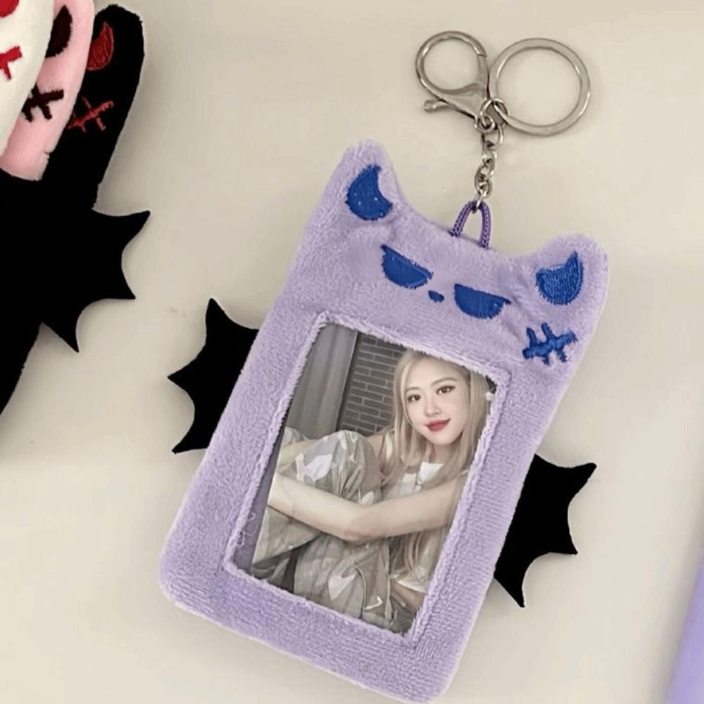 Bat Demon Cartoon Plush Photocard Holder Korean Style Photo Protective Case Student