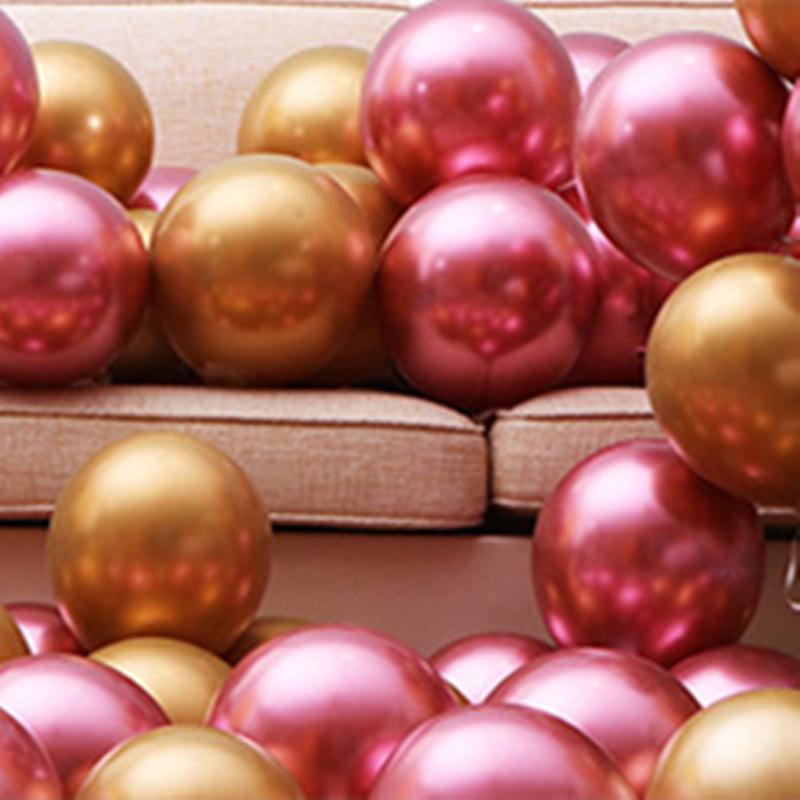 Metallic Red Gold Balloon Set for Weddings and Celebrations