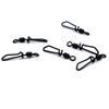 MNFT 20Pcs Stainless Steel Black Nickel Fish Swivels Quick Change Snap Clips Fishing Connector Rolling Swivel