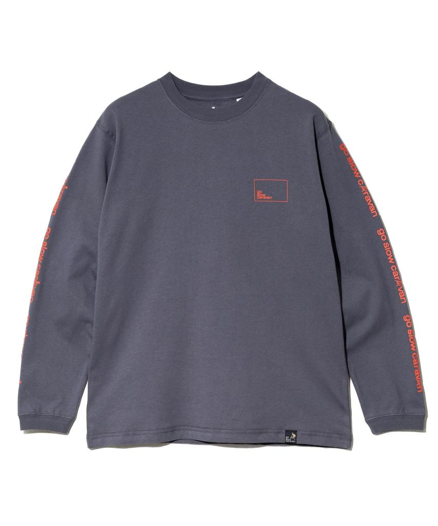 [go Slow Caravan] 351902 USA/C Square Logo Back Print Long Sleeve T-Shirt, Black, Size 2, M