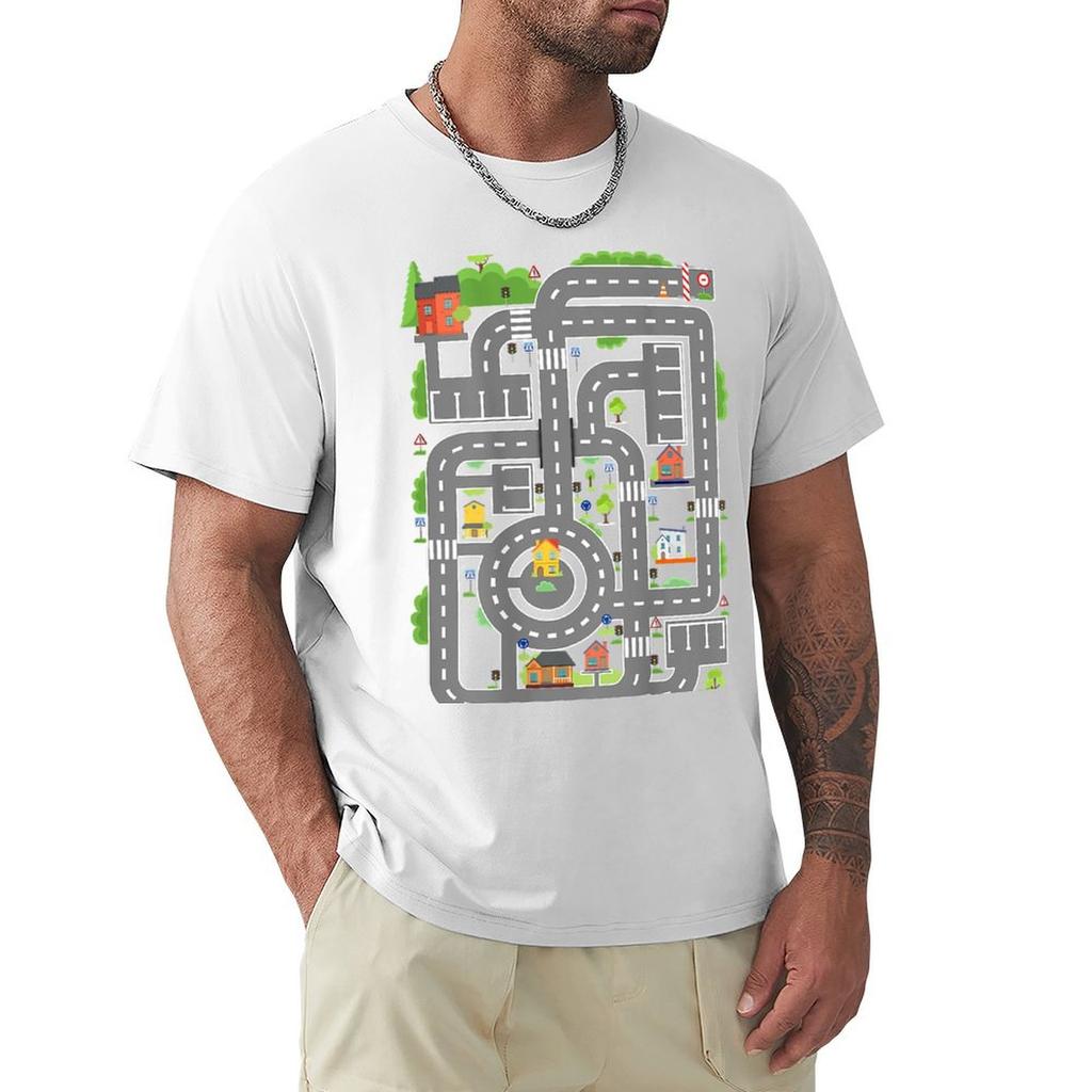 Play Cars On Dads Back Play Mat Car Race Track Family Gift Tshirt Daily Wear Print Tshirt
