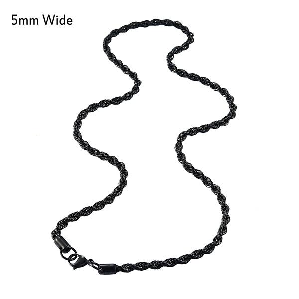 5 Colors Stainless Steel Twist Rope Chain Necklace for Women Men Black/Silver/Gold Color Plated Choker Metal Fashion Jewelry