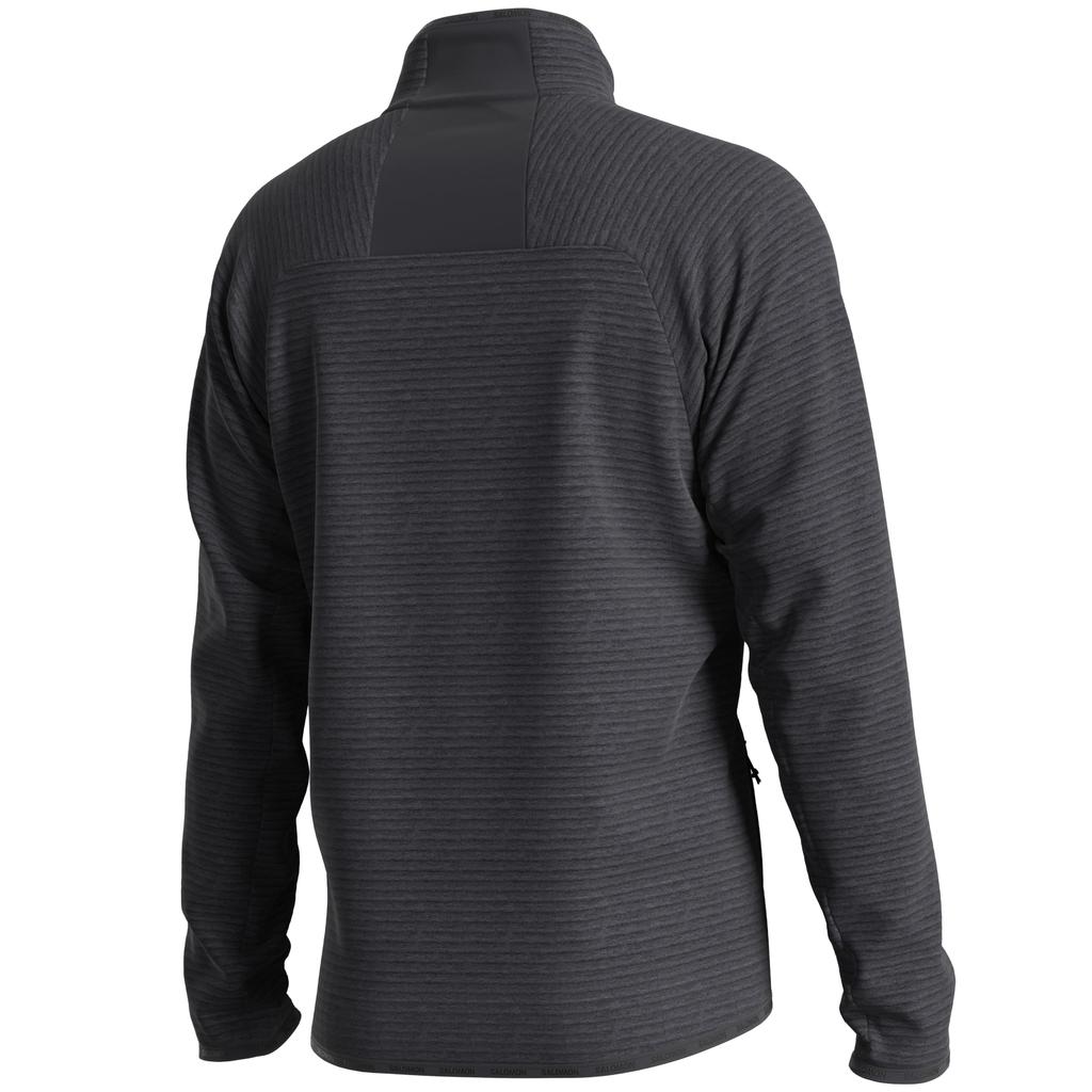 Salomon Essential Light Warm Full Zip Fleece Size Deep Black Men's Jacket, M, LC2224700,