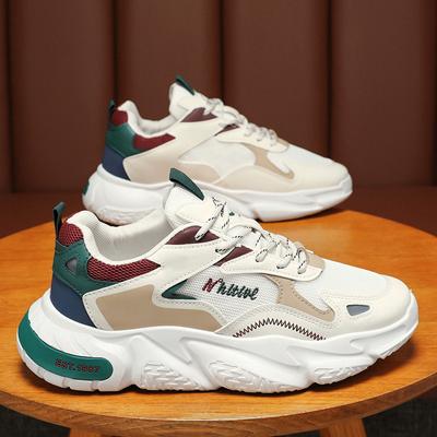 Frühlings-Herrenschuhe atmungsaktive Mesh-Schuhe Herren trendige vielseitige Plateau-Sportschuhe lässige Lauf-Dad-Schuhe gut aussehend