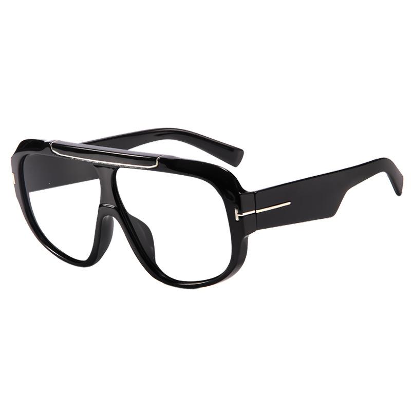 

New Large Frame T-Shape Pilot Sunglasses Women S Street Style Uv Protection Fashionable Sunglasses High-End Feeling Frog Eyes