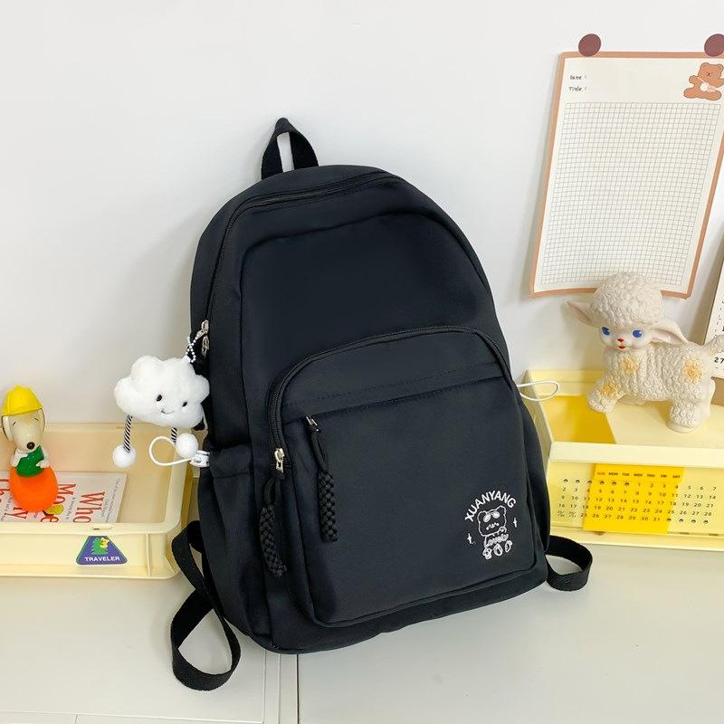 New high-value fresh and sweet candy-colored cartoon embroidered backpack female junior high school backpack