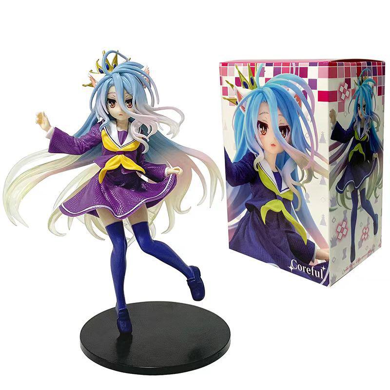 

18.5см No Game No Life Широ Стояча Поза Фігурка Аніме Дівчини Модель Статуетка Колекція для Хлопчиків Настільна Прикраса Орнамент Іграшки