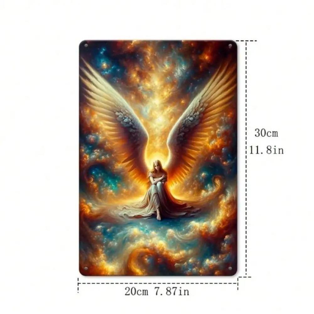 Iron Wall Art Angel Wings Decor for Home Living Room Bedroom Kitchen Halloween Gift