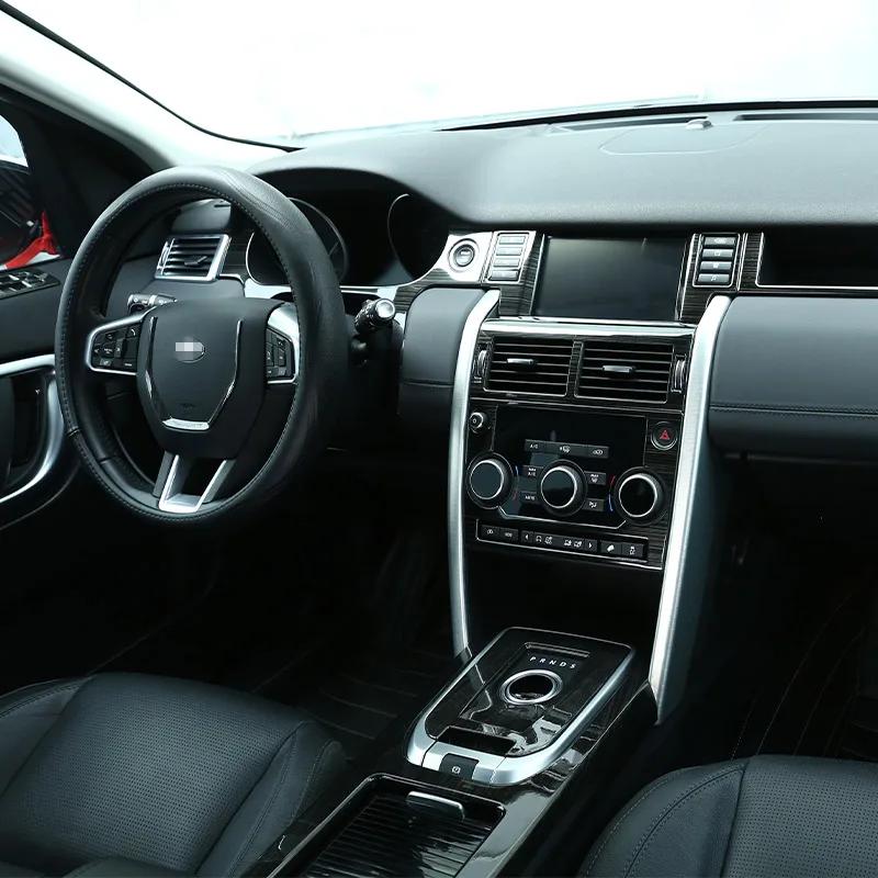 Stainless Steel Black Brushed Central Control Interior Decorative Sticker For Land Rover Discovery Sport 2015-19 Car Accessories