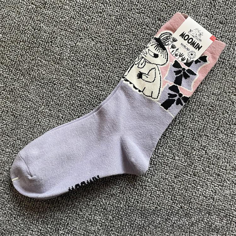Mid-Calf Cartoon Cotton Socks — All-Season Style
