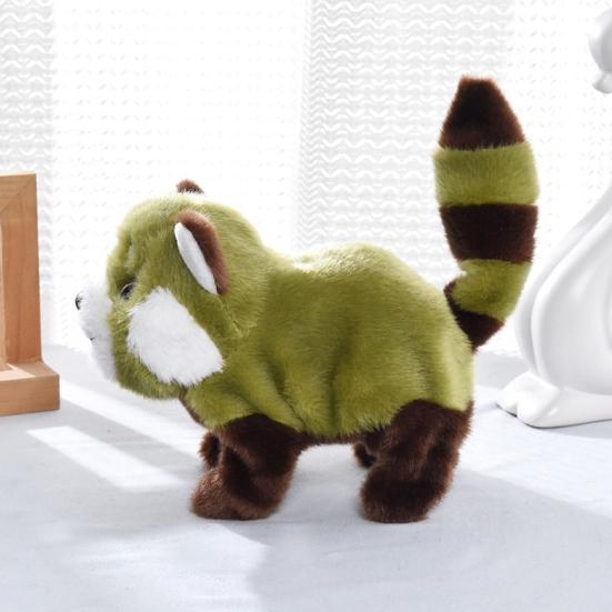 Electric Plush Red Panda Toy Interactive Walking Tail Wagging Raccoon Doll Handmade Toddlers Educational Simulation Stuffed Animal Toy