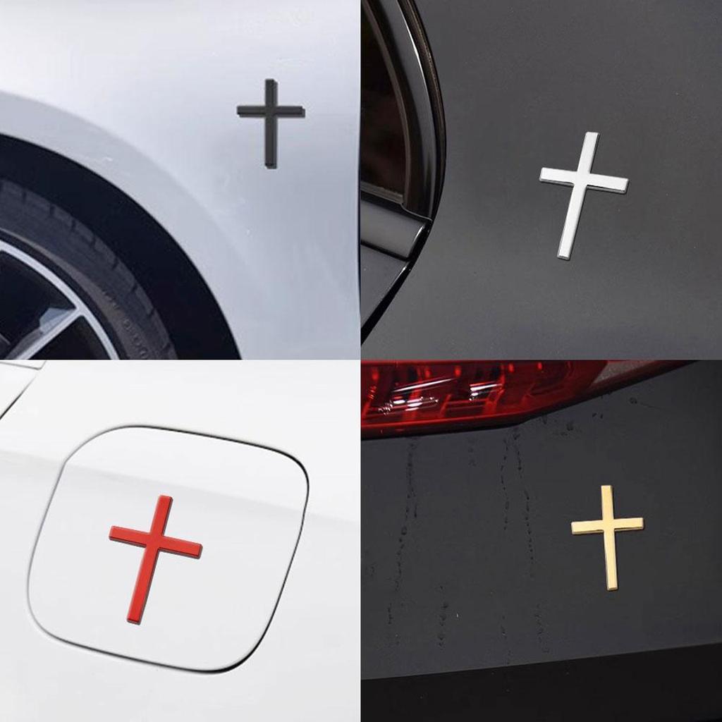 Cross Model Car Stickers Durable Zinc Alloy 3D Waterproof Scratch Cover for Auto Body Decoration