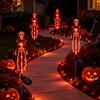 Creepy Halloween Yard Accessories Solar Bat Garden Lights, Realistic Skeleton Pathway Decor, Waterproof LED Decorations Spooky Stake Light for Outdoor