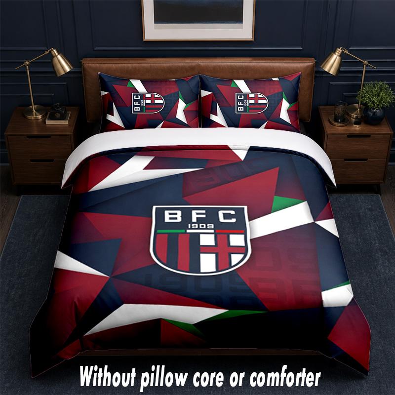 Bologna FC Design Bed Bedding Set 1 Duvet Cover + 2 Pillowcases Soft Breathable Household Bed Linens