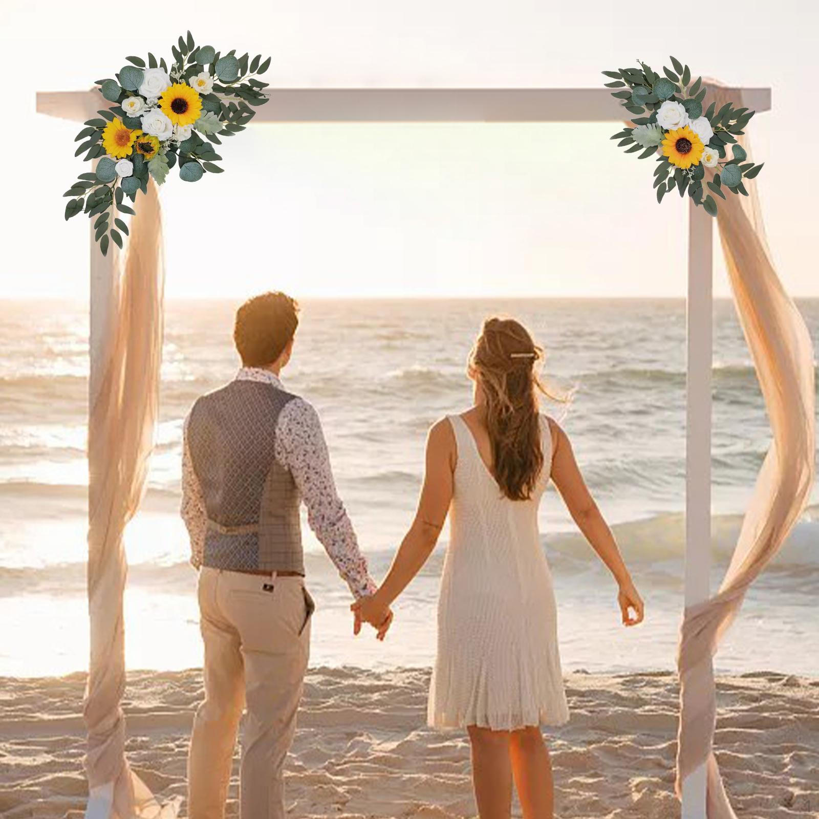 2 шт. Искусственный Цветочный Гирлянда Подсолнухи Декор Рустикальная Гирлянда Цветочная для Option 3 A