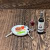 1 Set Miniature Kitchen Doll House Simulation Model 1:12 Scale Dollhouse Mini Wine Steak Kit Home Decoracion Accessories