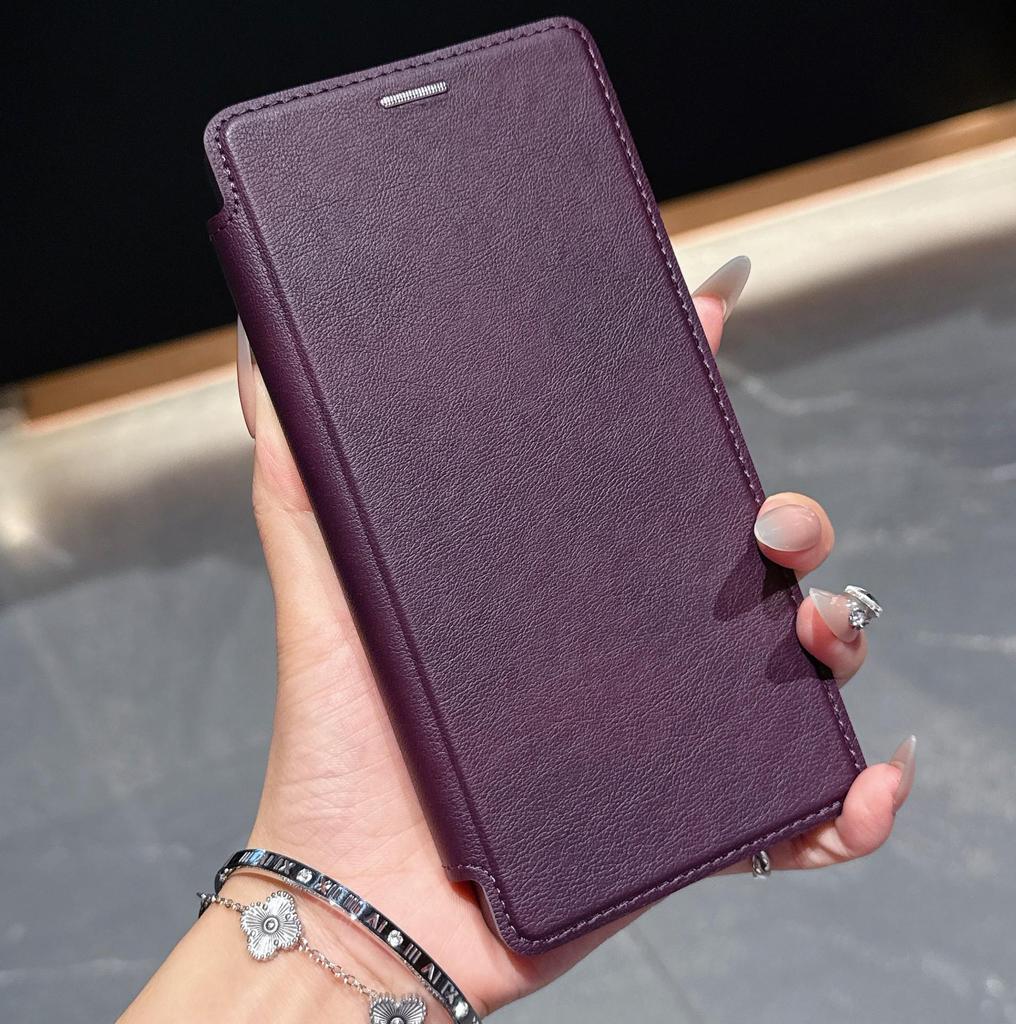 Samsung S25 Ultra Flip Card Holder Phone Case with Armor Shield and Rotating Magnetic Stand - Full Coverage Anti-Drop A17 Case