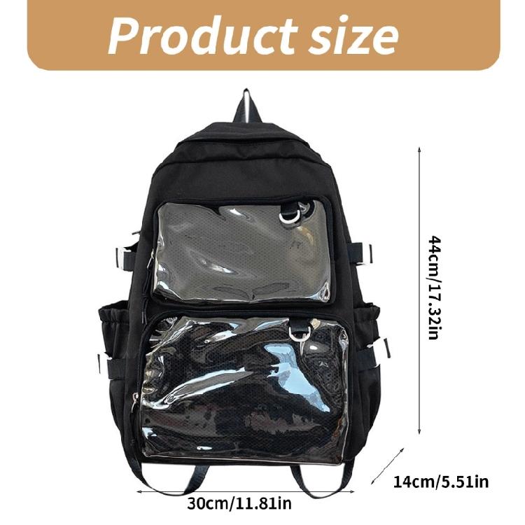Student School Backpack Large Capacity Backpack Travel Backpack Clear Backpack Japanese Styles Backpack