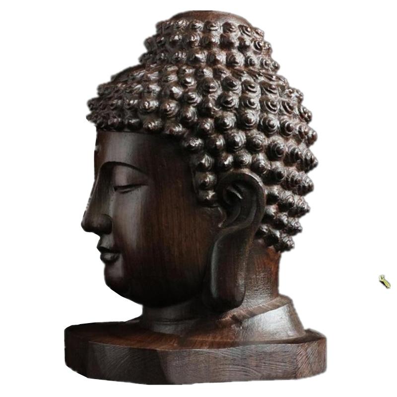 1/2pcs Wooden Sakyamuni Statue 6cm Creative Tathagata Figurine Mahogany Buddha Head India Art Craft
