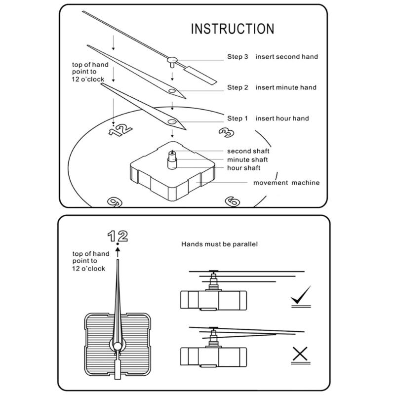 5 Pack Quiet Quartzs Movement Set 13/18mm Shaft Clock Repair Parts with Decorative Hands Kits for Smooth Operations