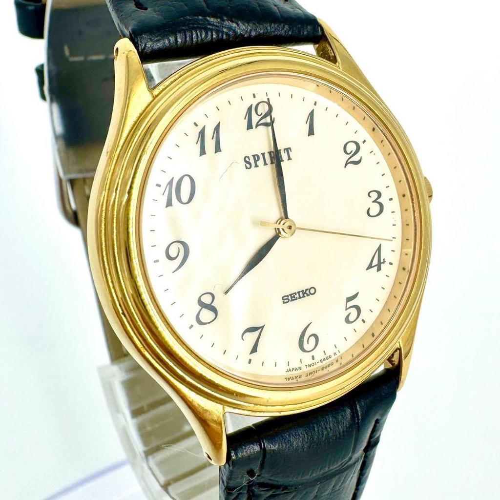 [USED] SEIKO SPIRIT Gold Dial Watch with Strap
