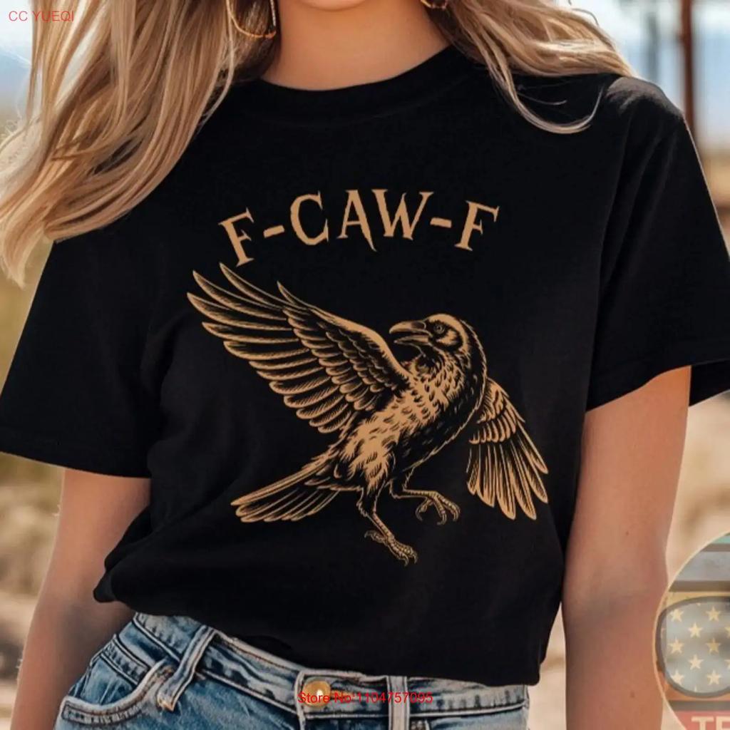 F Caw Funny Black Crow Moonlit Raven T Shirt Sweat Vintage Soft Slightly Graphic Designer Clothes Streetwear Stylish