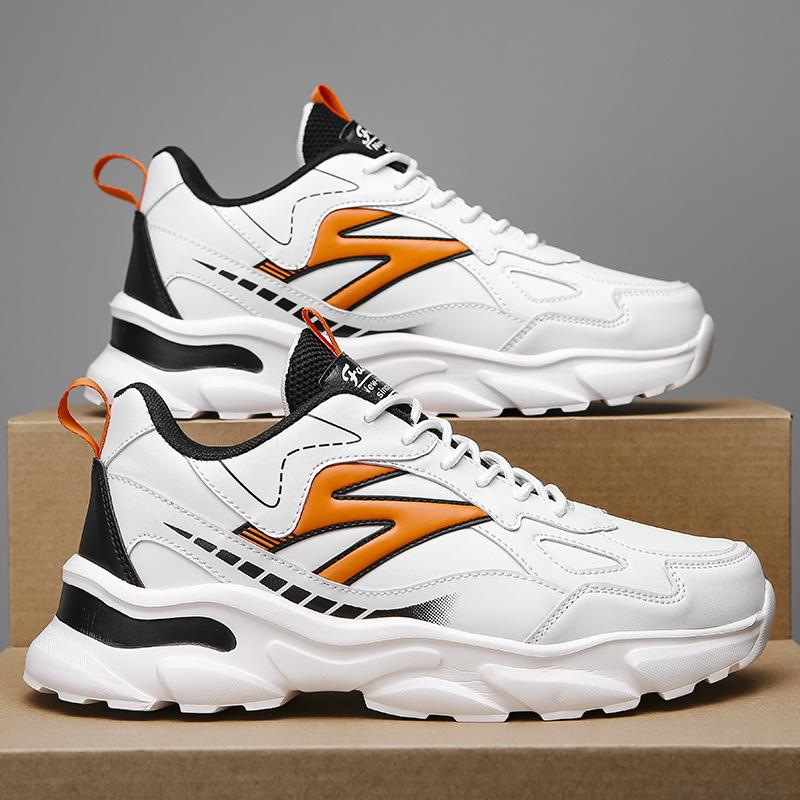 

Мужская обувь весна и осень большой размер 46-38 молодежная спортивная и повседневная беговая нескользящая ПУ поверхность универсальные маленькие белые папа тренд 46