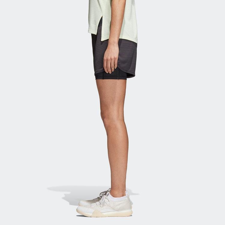 Adidas Two-In-One Double-Layer Knit Training Shorts Women Bottoms Black CW4054