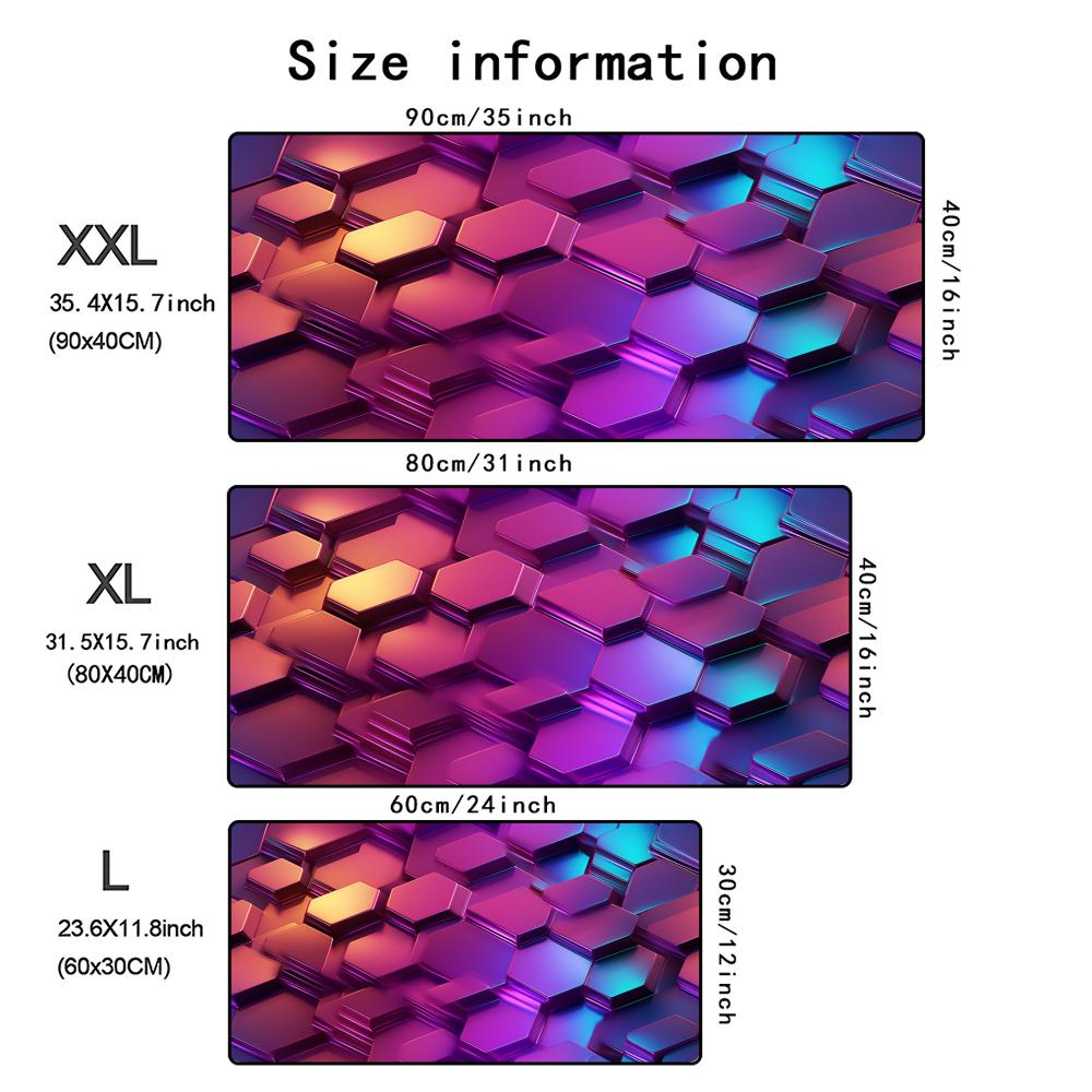 New Hexagon Geometric Xxl Mouse Pad Precision Lock Edge Gaming Keyboard Mat Desk Pad Gamer Office Computer Accessories