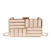 New Acrylic Banquet Bag Cross Border Banquet Handheld Gold Evening Bag Fashion One Shoulder Spliced Metal Small Square Bag
