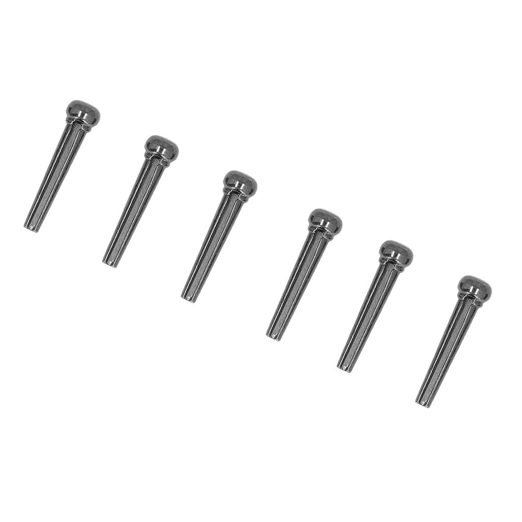 6PCS Guitar Bridge Pin Copper Acoustic Guitar Bridge Pins Peg Replacement for Repairing Black