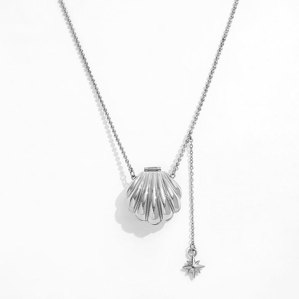Joolim 18K Gold Plated Ocean Summer Holiday Shell Imitation Pearl Tassel Pendant Bead Necklace Stainless Steel Fashion Jewelry 57cm+5cm