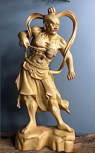 [dsdsad] 30cm Wood Carving of Kongorikishi Statue, Nio Statue, Ornament, Protection from Evil, Strongest Victory, Protection from Evil, Home Safety, T