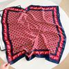 China Red Simulation Silk Scarf Ladies 71 Hangzhou Silk Mom Letter Square Scarf Small Scarf Thin Scarf
