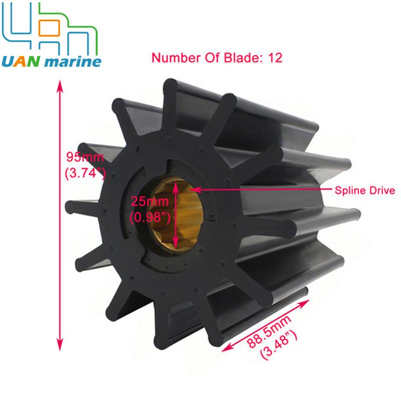 17936-0001 Marine Flexible Water Pump Impeller For Jabsco 17936-0001 21676-0001 CEF 500145 JMP 8301-01 чёрный