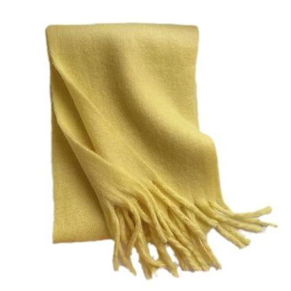 Solid color thickened lengthened scarf women's autumn and winter new Korean version winter student versatile shawl scarf pink