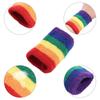 Polyester Rainbow Tennis Headband Colorful Sport Wristband Sport Safety Yoga Wrist Wrap  Running