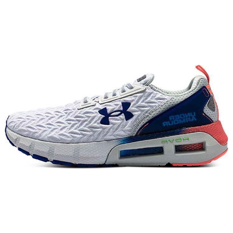 Under Armour HOVR Mega 2 Kožené Pletené Pohodlné Sportovní Lehké Nízké Lifestylové Volnočasové Pánské Tenisky Bílé Modré 3025472-100
