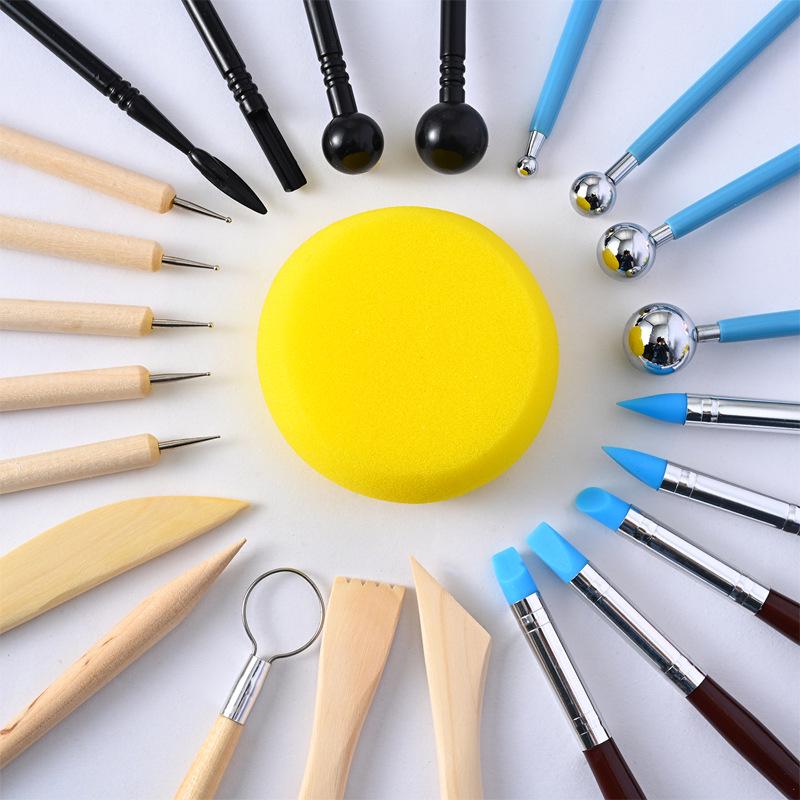 37-Piece Pottery Tool Set: Clay Sculpture, Carving Knives, Silicone Pens, Apron, and Stone for DIY Crafts