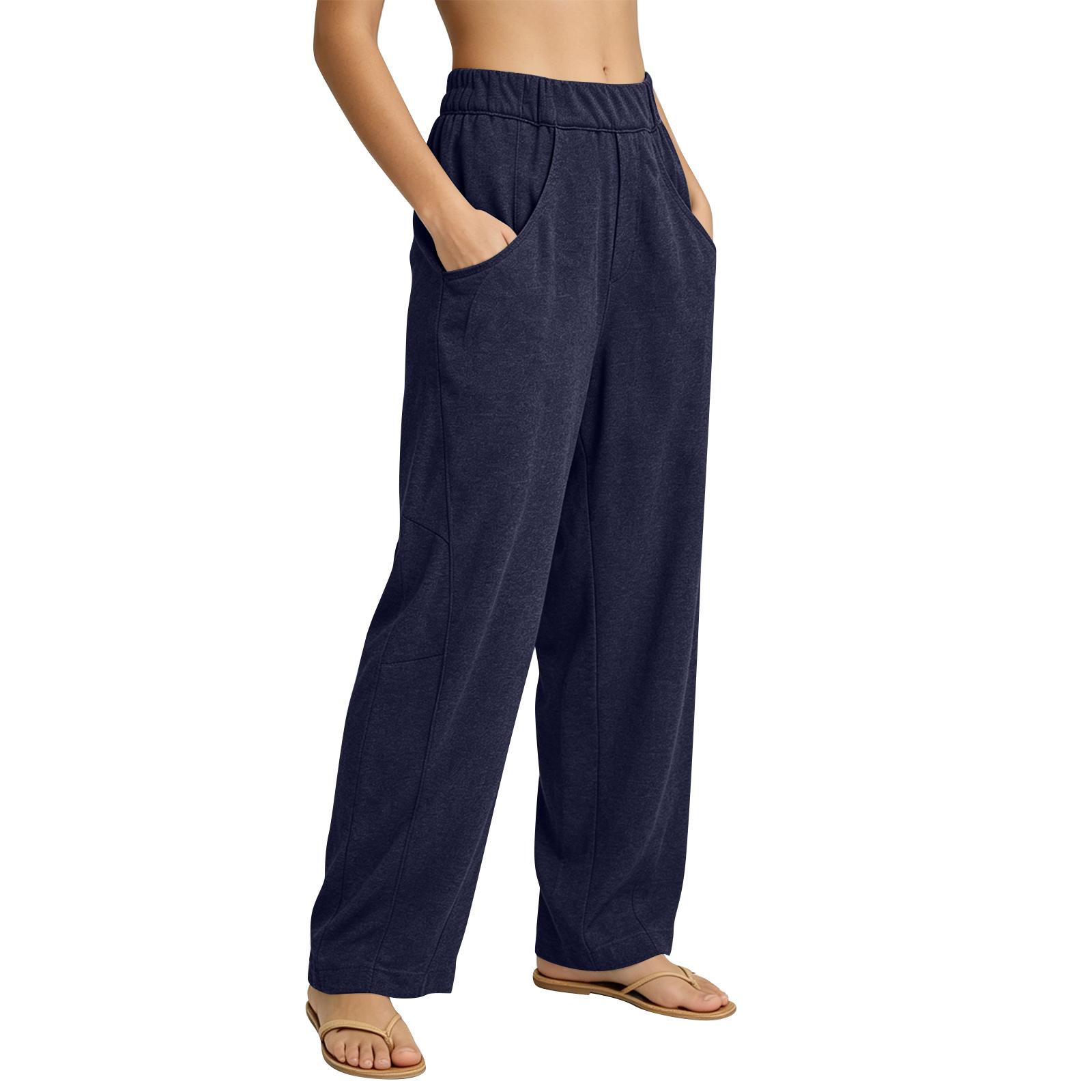 

Women s Wide-leg Athletic Pants, Loose Straight-leg Casual Pants, Athletic Jogging Pants XL Темно-синій
