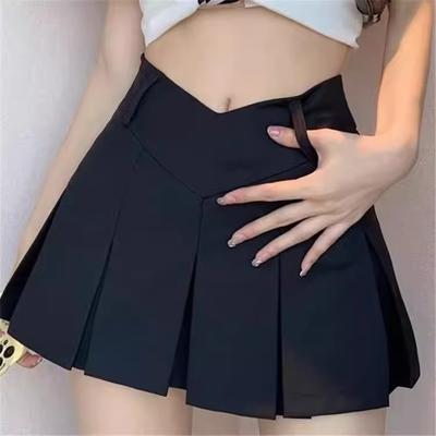 Academic Style Pleated Skirt-Trousers for Women Autumn Summer Skirt-Trousers Sexy Skirt A-Line Pure Desire Short Skirt High-Waisted Slimming