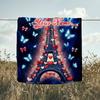 1PC Custom Name Eiffel Tower Valentine Flannel Blanket Versatile,all-season Throw Suitable for the Living Room,bedroom,camping,travel,and Gift