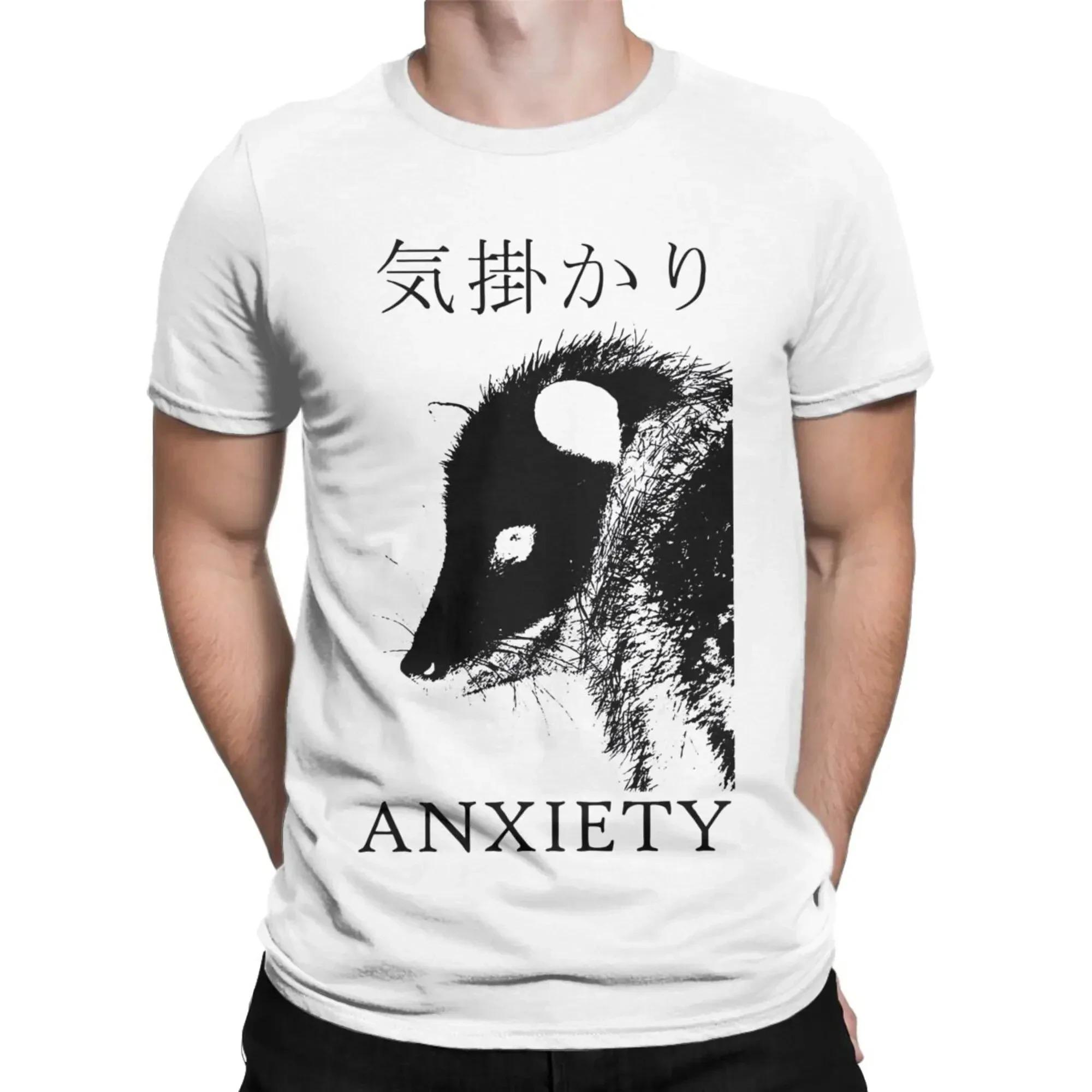 

Anxiety Opossum Live Weird TShirts for Unisex Funny Vintage Cotton Tee Shirt Crew Neck Short Sleeve T Shirts Graphic Clothing S