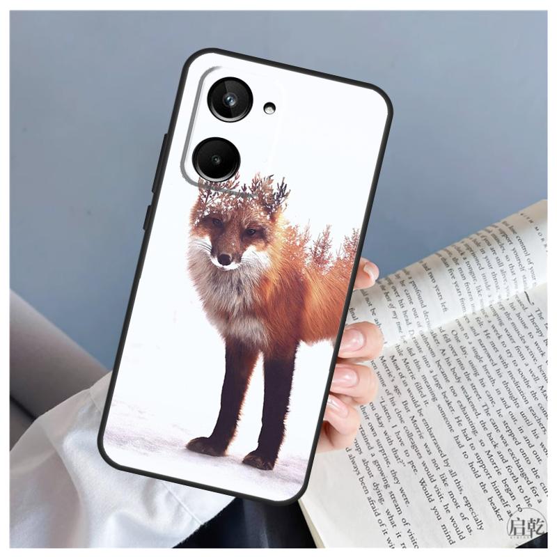 Fox Animal Pattern For Realme 11 8 9 10 Pro Plus GT Neo 5 3T 2T C11 C21 C25 C21Y C31 C30 C33 C35 C55 Case