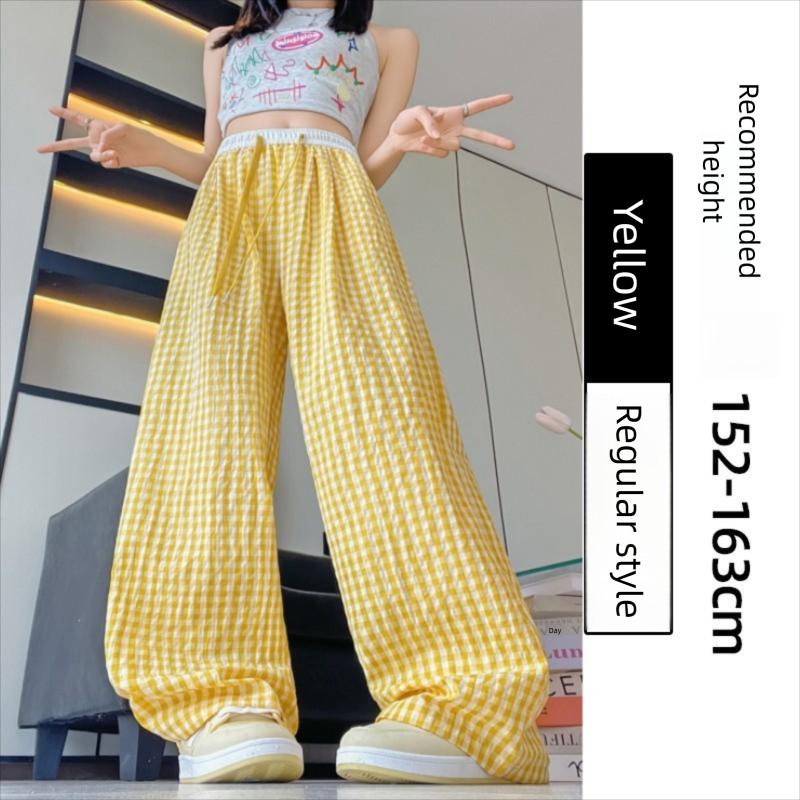 New Plaid Pants for Women Spring/Summer 2026 New High-Waisted Dopamine Casual Trousers