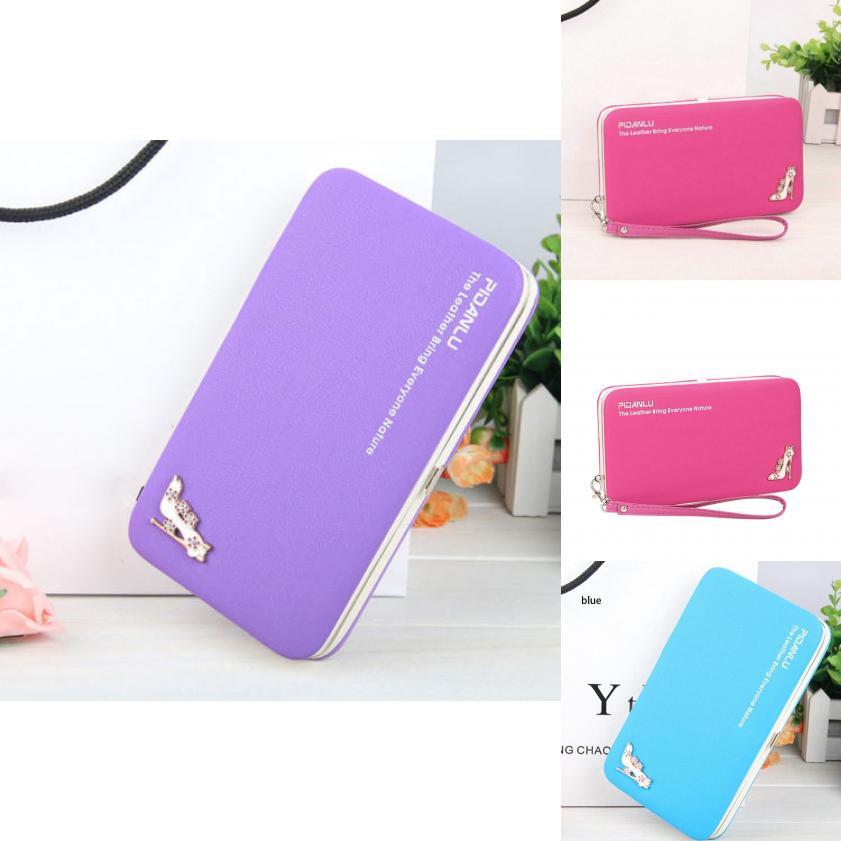 New Slim Long Ladies Wallet With Pu Leather Antitheft Storage For Daily Use