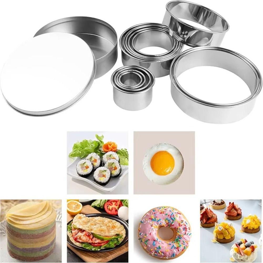 11/12pcs Stainless Steel Biscuit Mold 11/12PCS Set Round Shape Dough Cutter Dumplings Skin Mold Baking Pastry Mold Pastry Making