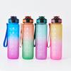 1000ml Water Bottle, Direct Drinking, Straw Bottle with Carry Handle, Large Capacity, One-Touch Gradient, Time Marker, Scale, Stylish, Lightweight, Co